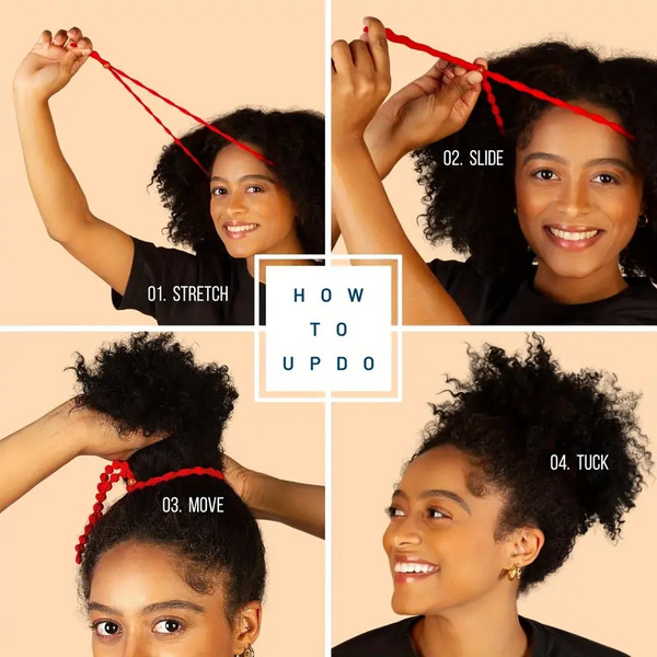 Plush Adjustable Afro Hair Tie how to